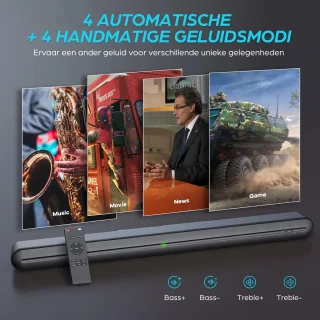 Bomaker® Soundbar met Ingebouwde Subwoofer Zwart