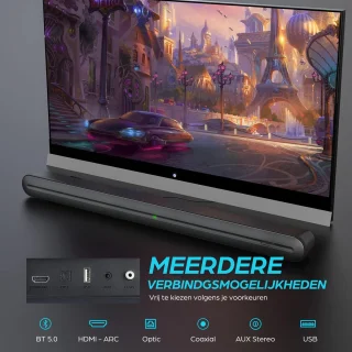 Bomaker® Soundbar met Ingebouwde Subwoofer Zwart