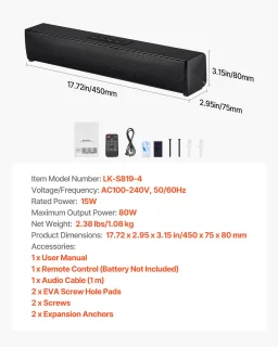 Compacte 17-inch 2.0-soundbar