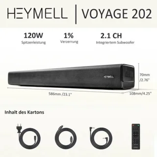 Compacte soundbar met geïntegreerde subwoofer – zwart