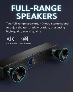 Computer soundbar zwart