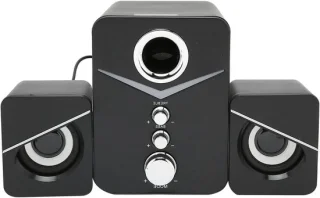 Computer Speaker - PC Soundbar - Muziek Luisteren - Hi-Fi Stereo Geluid - 24 x 16 x 13 cm - Zwart
