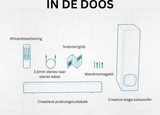 Creative Stage 2.1-kanaals soundbar met subwoofer zwart