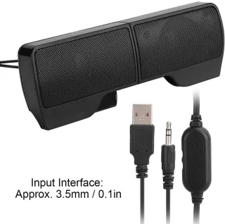 Dailygoods - Dailygoody - Mini Desktop Laptop 2.0 soundbar - USB-luidspreker - Draagbaar en praktisch - Compact formaat - Geluidversterker voor laptop - Ideaal voo...