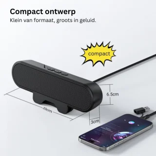 DailySupplies® PC USB Mini Soundbar - Zwart
