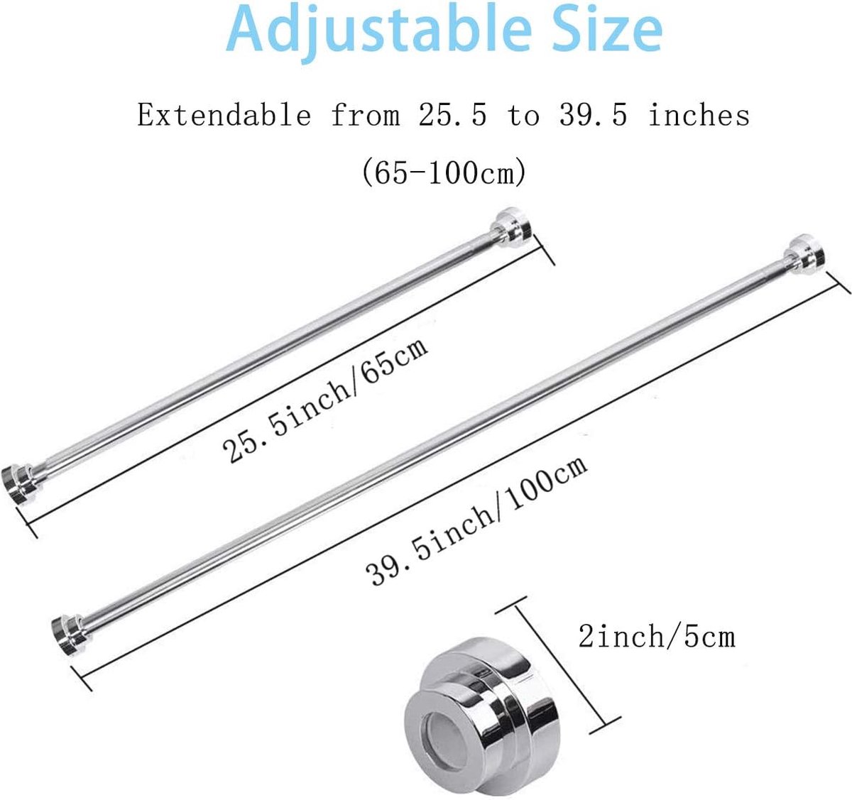 Wat vinden we goed aan de Douchegordijnstang Roestvrij Staal 65-100 cm Verstelbaar