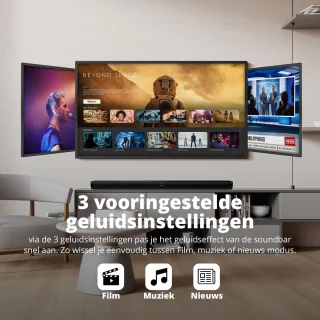 FlinQ Bluetooth Soundbar met Subwoofer Zwart