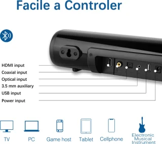 Gaming Mini Soundbar met Bluetooth en Subwoofer