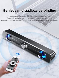 Gloovon Soundbar met Subwoofer Zwart