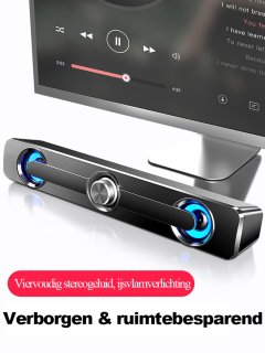 Gloovon Soundbar met Subwoofer Zwart