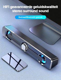 Gloovon Soundbar met Subwoofer Zwart