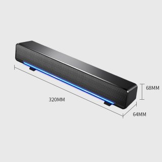 Gloovon Soundbar PC met Subwoofer Zwart