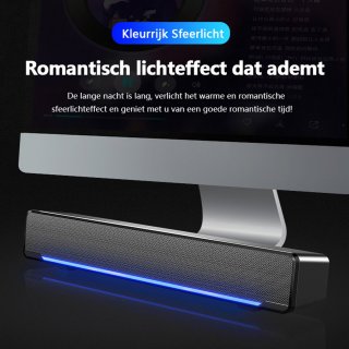 Gloovon Soundbar PC met Subwoofer Zwart