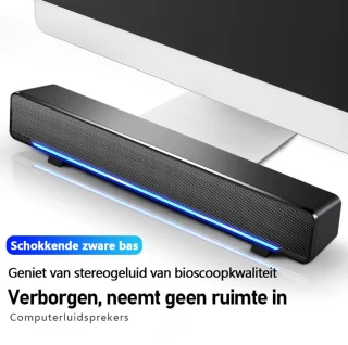 Gloovon Soundbar PC met Subwoofer Zwart