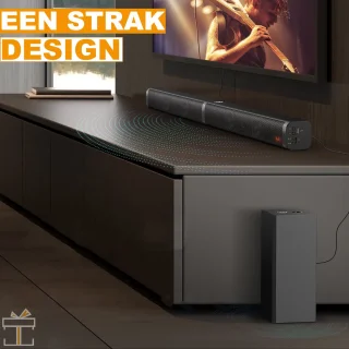 Happyment® Soundbar 100W Bluetooth USB Subwoofer voor TV & PC