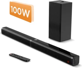 Happyment® Soundbar 100W Bluetooth USB Subwoofer voor TV & PC