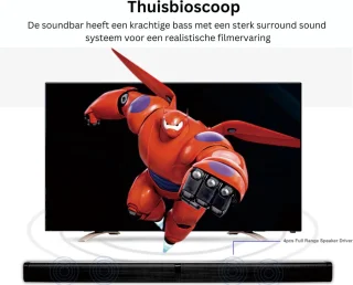 Happyment Soundbar TV met Subwoofer Zwart
