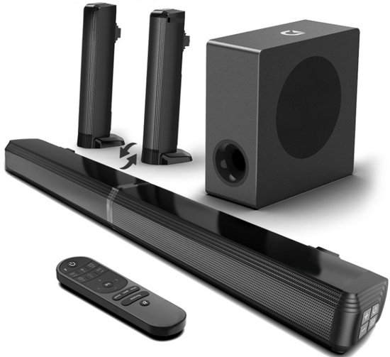 Heimkino 4.1CH Soundbar met Subwoofer 200W Bluetooth Zwart