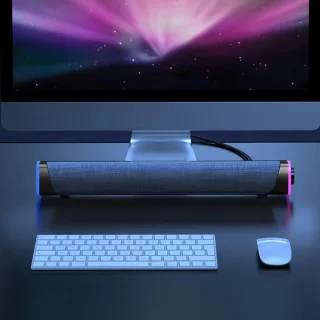 JeiibrZui PC Soundbar - PC-luidspreker voor desktop en laptop - Donkerzwart