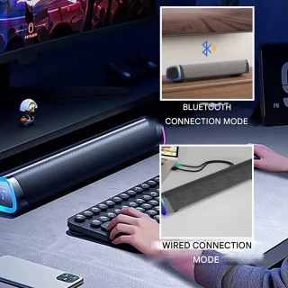 JeiibrZui PC Soundbar - PC-luidspreker voor desktop en laptop - Donkerzwart