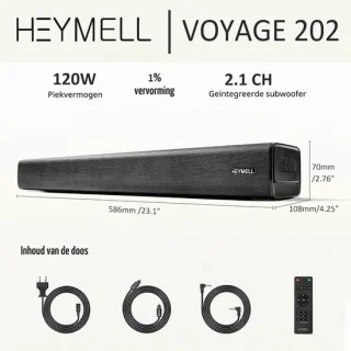Kleine Bluetooth soundbar zwart 60 cm
