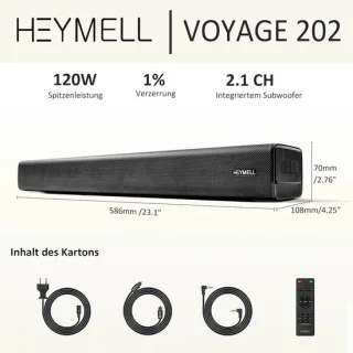 Kleine soundbar 59 cm zwart