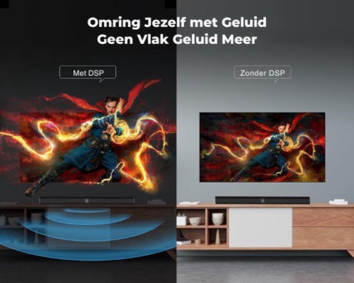 Wat vinden we goed aan de Luxe Soundbar 90W Bluetooth Home Cinema Subwoofer