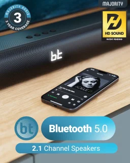 Majority Naga 60 Soundbar 2.1 zwart inclusief beugel