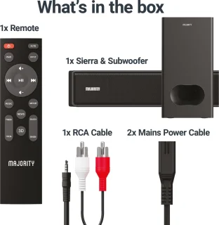 Majority Sierra Plus Dolby Atmos 2.1.2 Soundbar met Subwoofer