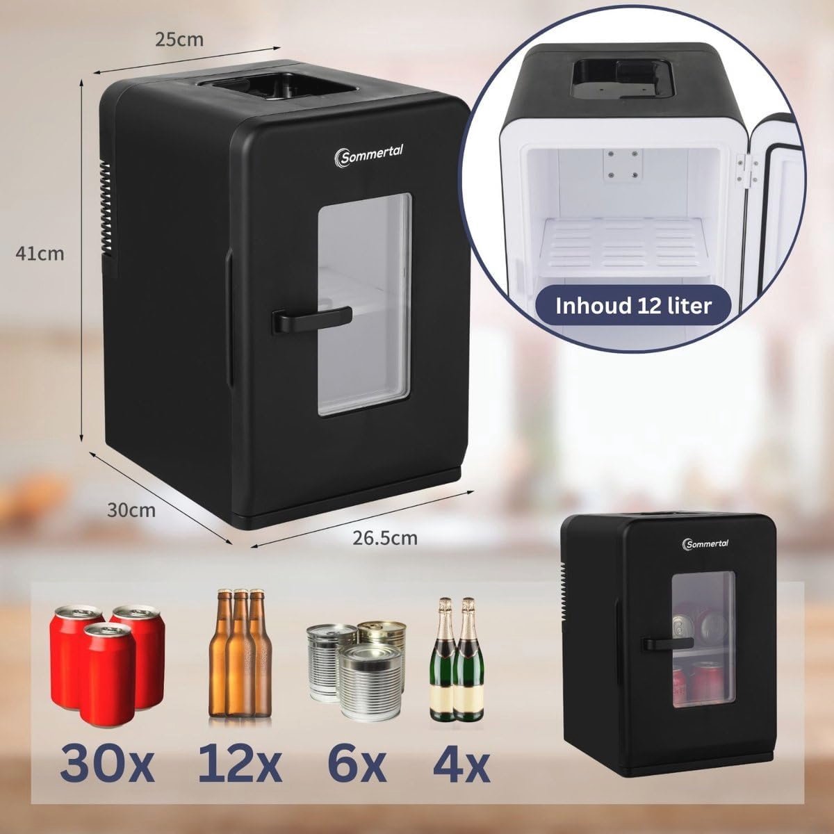 Mini-koelkast 15L met koel- en verwarmfunctie