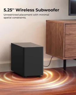 Mini soundbar 2.1 kanaals met draadloze subwoofer - zwart