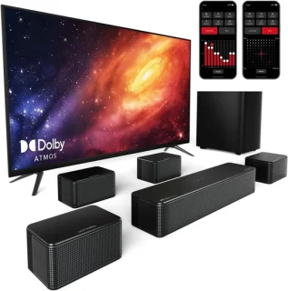 Mini soundbar 460W 7.1 met draadloze subwoofer - Zwart