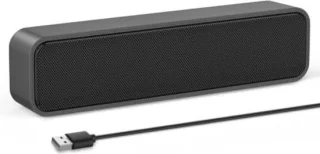 Mini Soundbar Grijs voor PC en Computer 3,5x18x5 cm