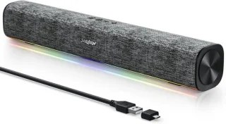 Mini soundbar met bluetooth - zwart - 41 x 6,3 x 6,3 cm
