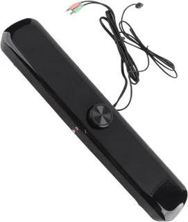 Mini Soundbar - PC Luidspreker Subwoofer - Muziek Luisteren - Dubbele Subwoofer - 48 x 12 x 9 cm - Zwart
