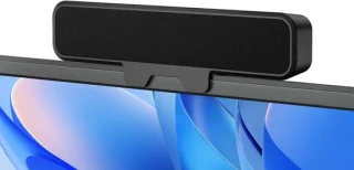 Mini soundbar stereo computerluidspreker, zwart, 35 cm