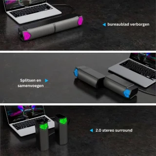 Mini Soundbar voor PC - Zwart