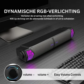 Mini Soundbar voor PC - Zwart