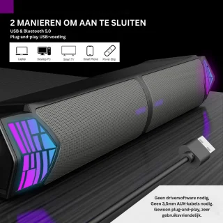 Mini Soundbar voor PC - Zwart