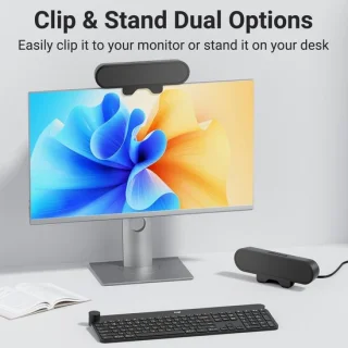 Mini soundbar zwart - usb-luidspreker met clip