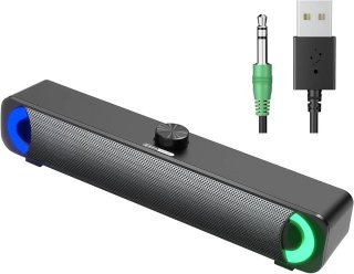 De Mini USB-soundbar voor PC - Zwart in één oogopslag