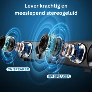 Mini USB-soundbar voor PC - Zwart
