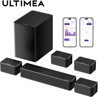 Mura soundbar surroundset van 6 met subwoofer, zwart