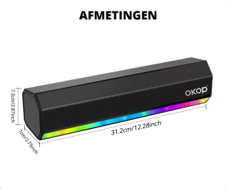 OKOP Draadloze Soundbar met LED RGB verlichting