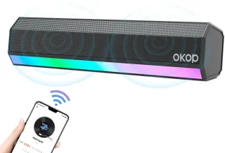 OKOP Draadloze Soundbar met LED RGB verlichting