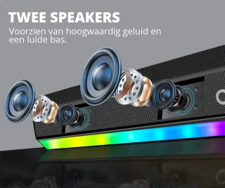 OKOP Draadloze Soundbar met LED RGB verlichting