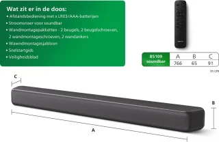 Philips TAB5109 Soundbar 2.0 Grijs