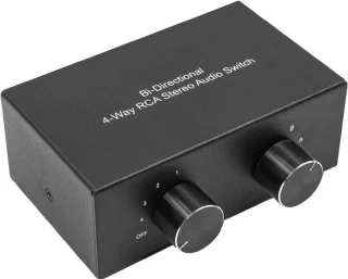 RCA L/R audioschakelaar 4(2) in 2(4) uit