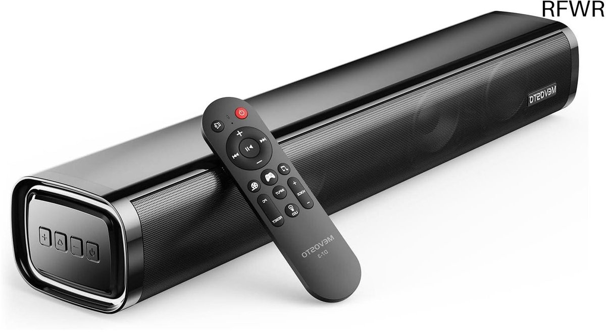 De RFWR Compacte 2.1 Soundbar met Subwoofer USB Bluetooth AUX in één oogopslag