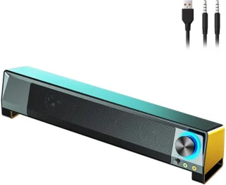 RGB desktop-soundbar voor pc, laptop, smartphone, tablet, tv, MP3 en MP4